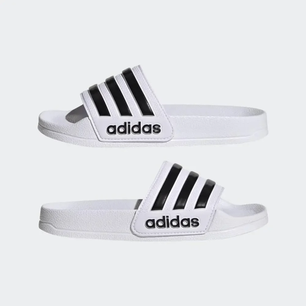 ADIDAS ADILETTE SHOWER SLIDES SANDAL, WHITE/BLACK/BLACK, 1 US UNISEX LITTLE KID